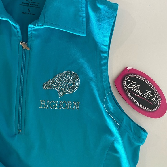 BLING IT ON! Turquoise Ladies Golf Top - NWT - Picture 7 of 7